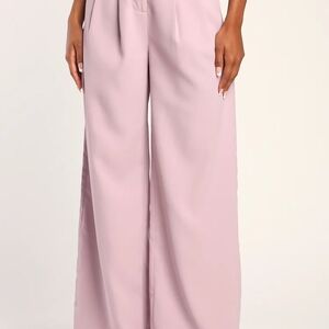 Lulu's Soft Pink Wide-Leg Pants